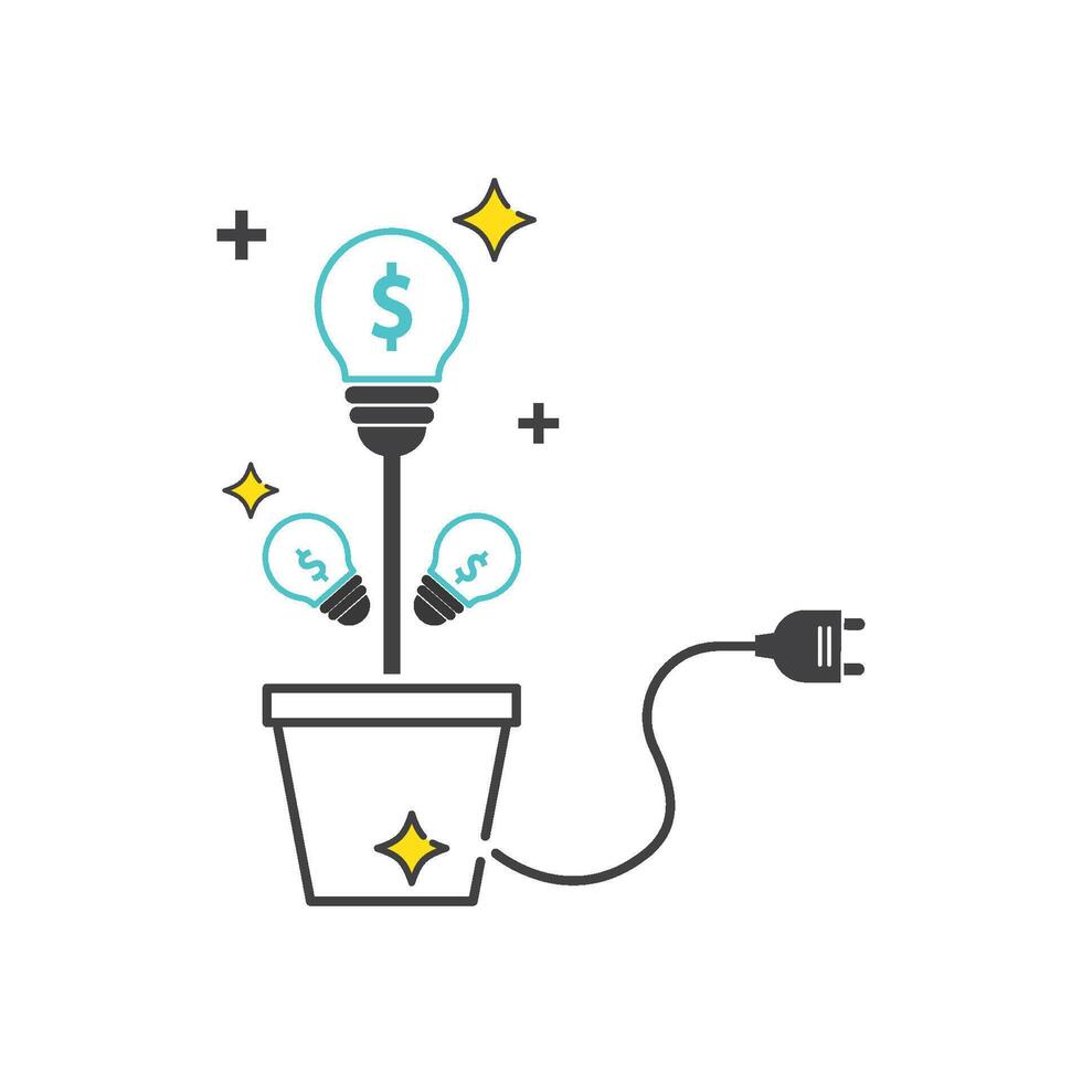 Lightbulb with dollar sign vector