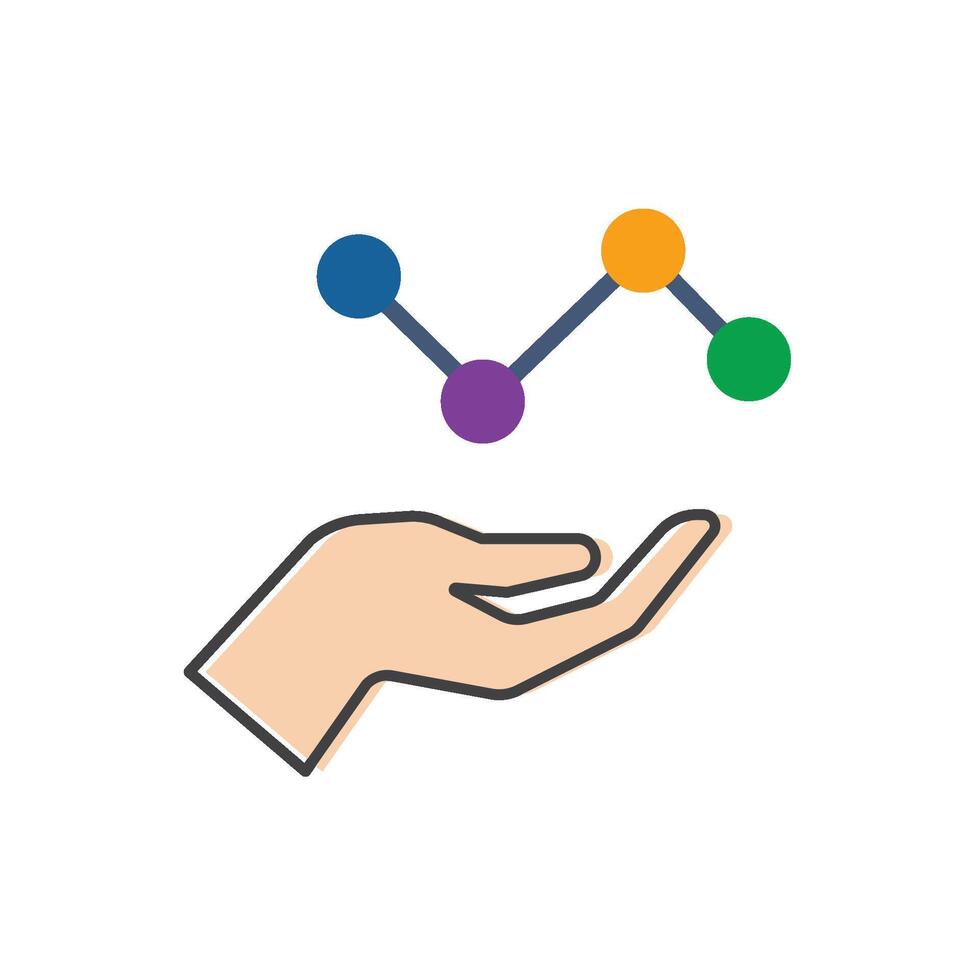Hand holding graph vector