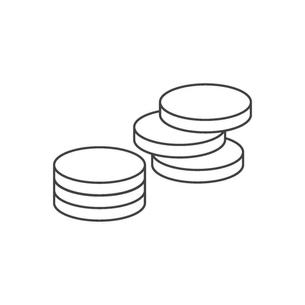 A line drawing of a stack of coins vector
