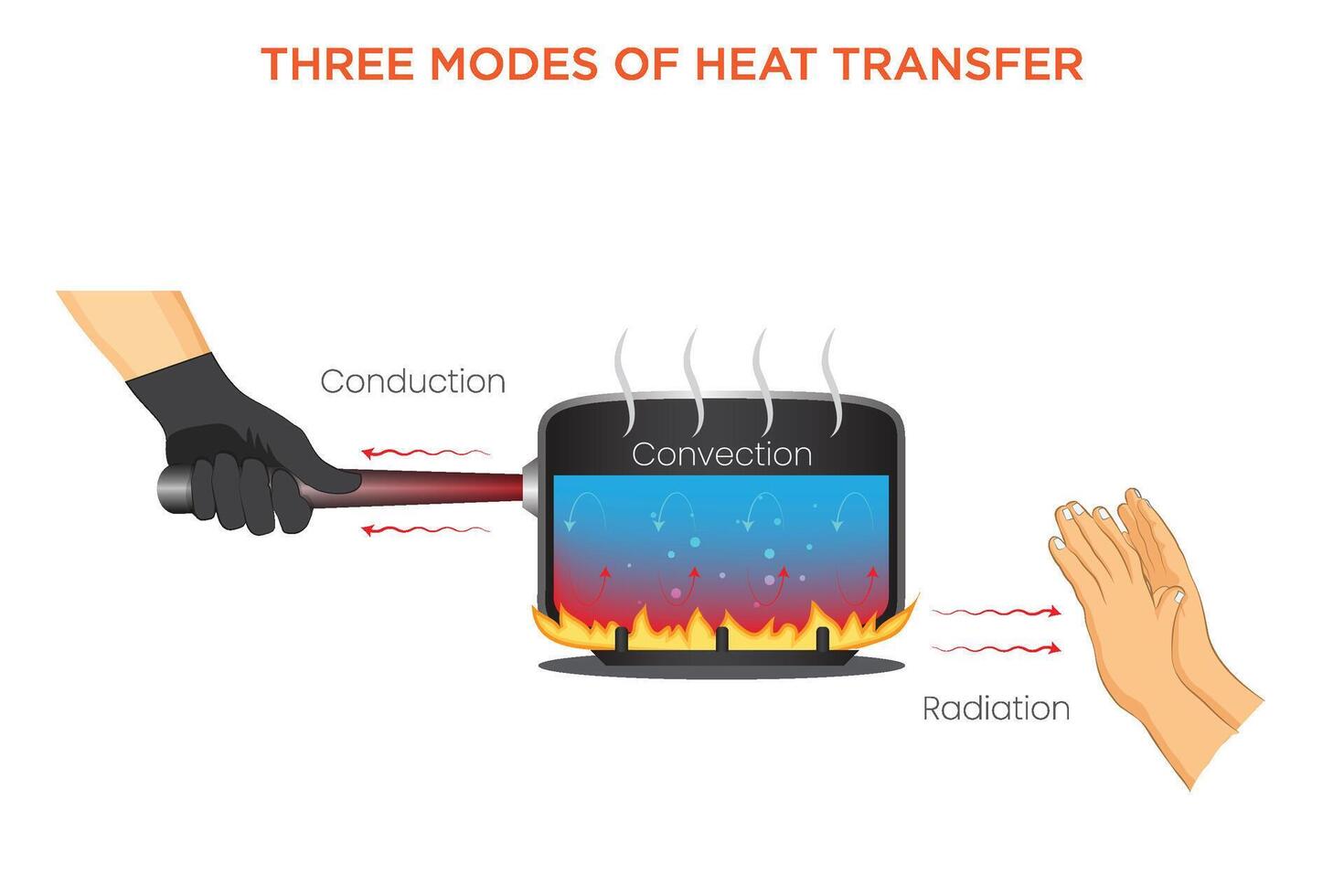 Conduction, Convection, and Radiation The Three Modes of Heat Transfer vector