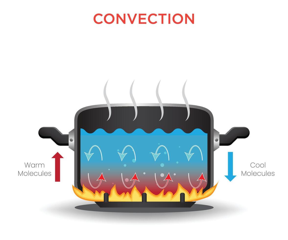 Understanding Heat Transfer Through Convection in Fluids vector