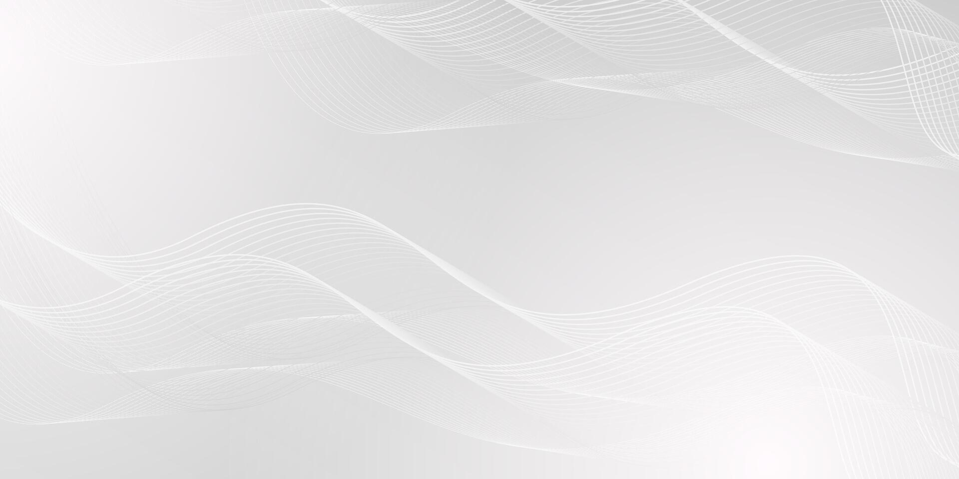 Modern abstract background in grey white colors with flowing shiny lines. Digital future technology concept. illustration vector