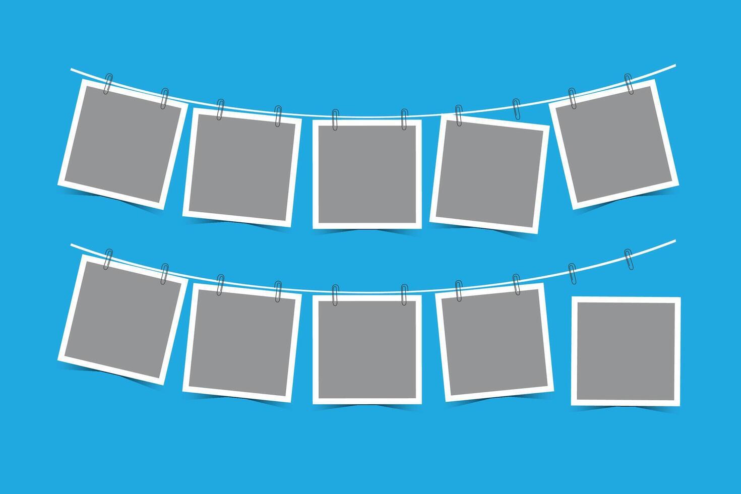 Birthday collage frame set in a hanging style vector