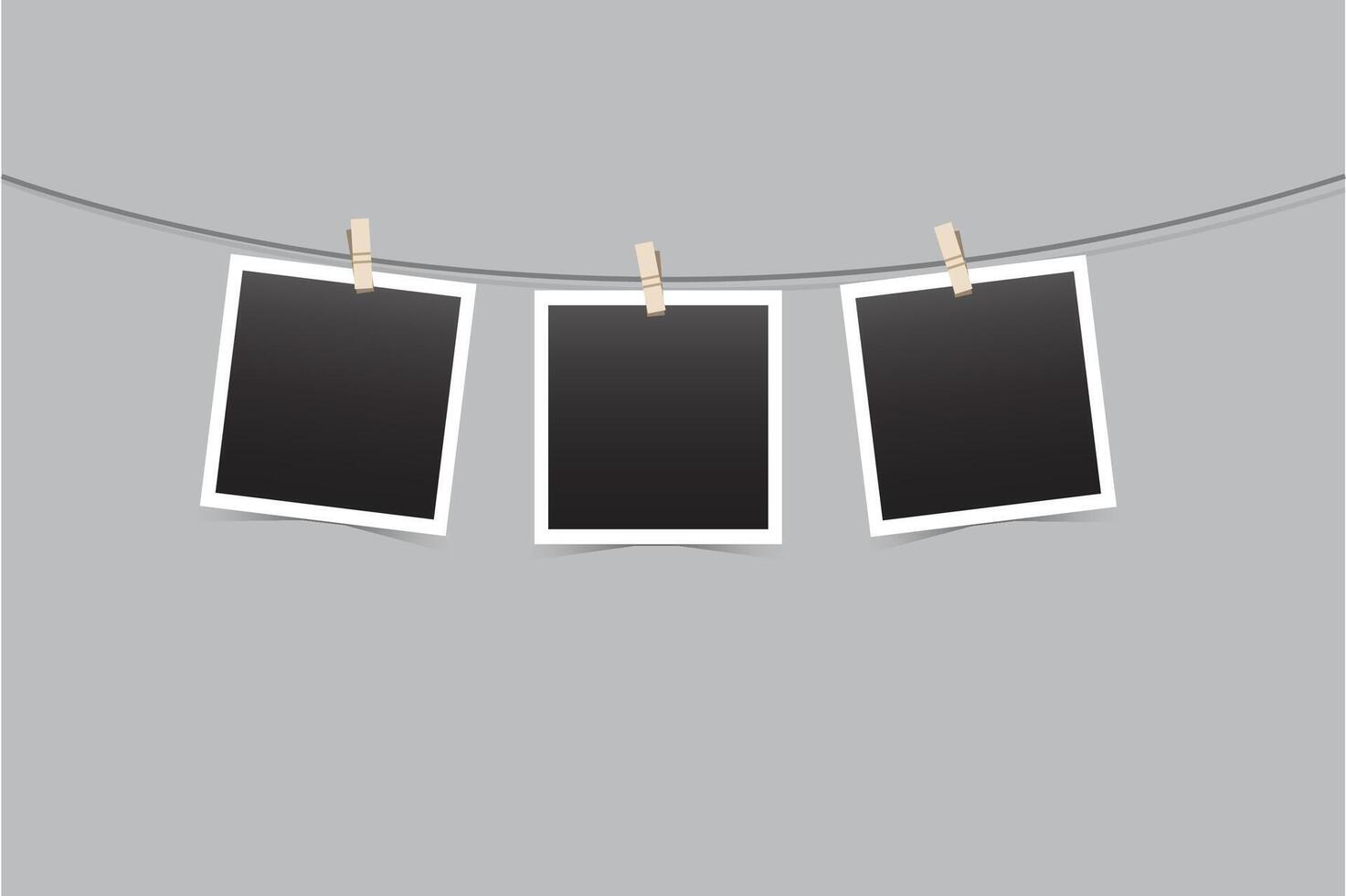 Blank quick photo frame template in the manner of hanging vector