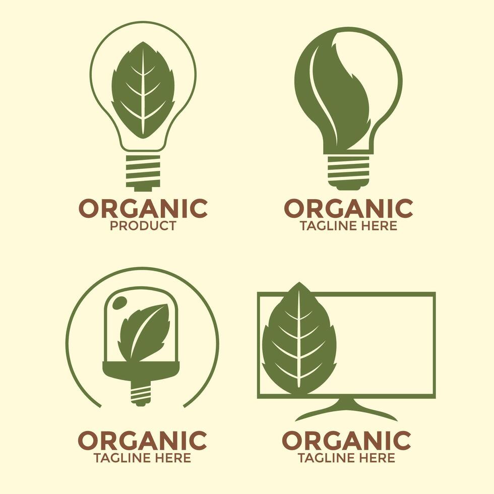 Set of emblem for organic products vector