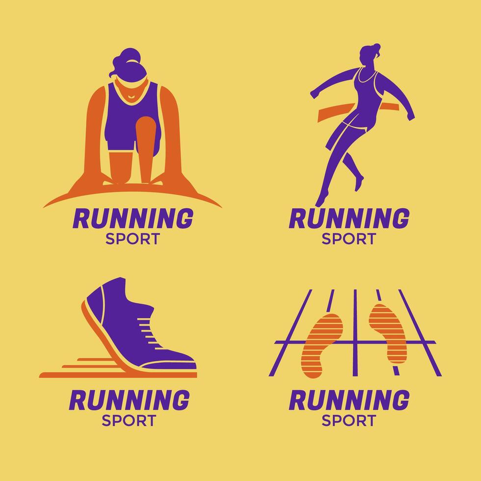 Set of Running Emblem for Sports Club or Tournament vector