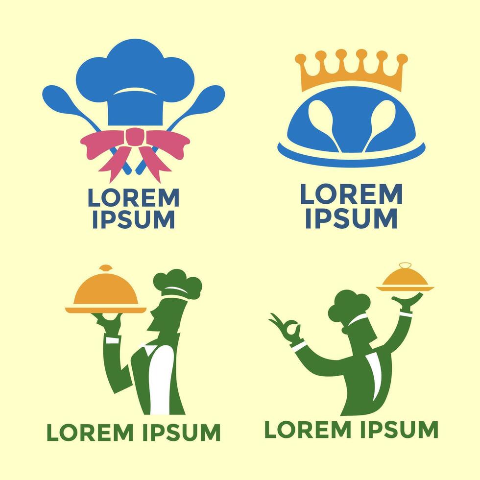 Set of Modern Catering Service Badges Insignia vector