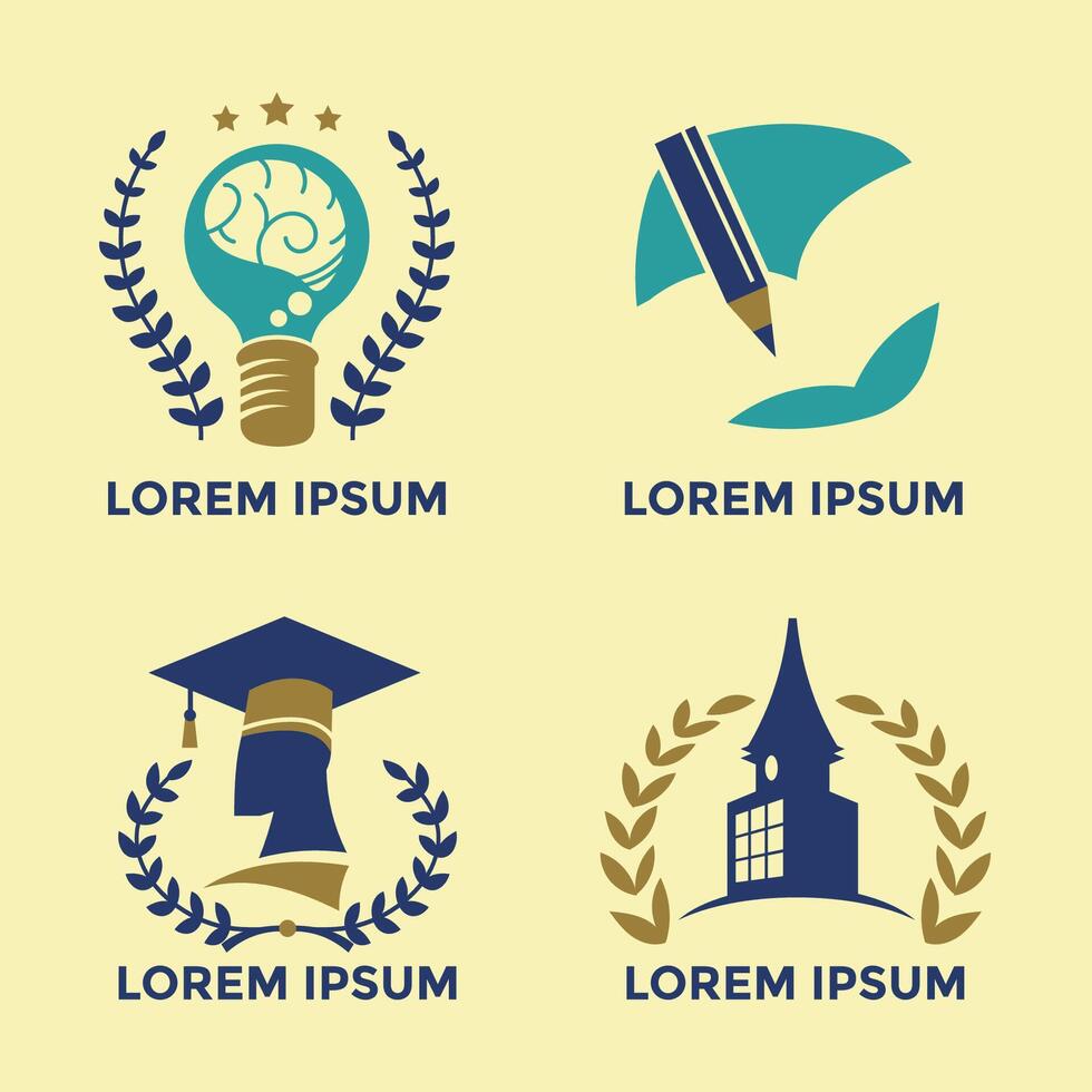Set of Colorful School Badge and Education vector