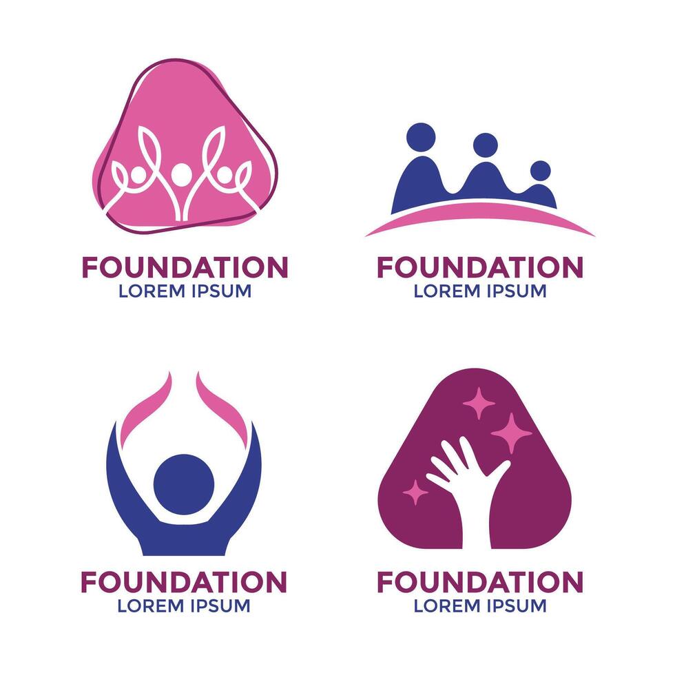 Set of collection foundation emblem idea design handdrawn illustration vector