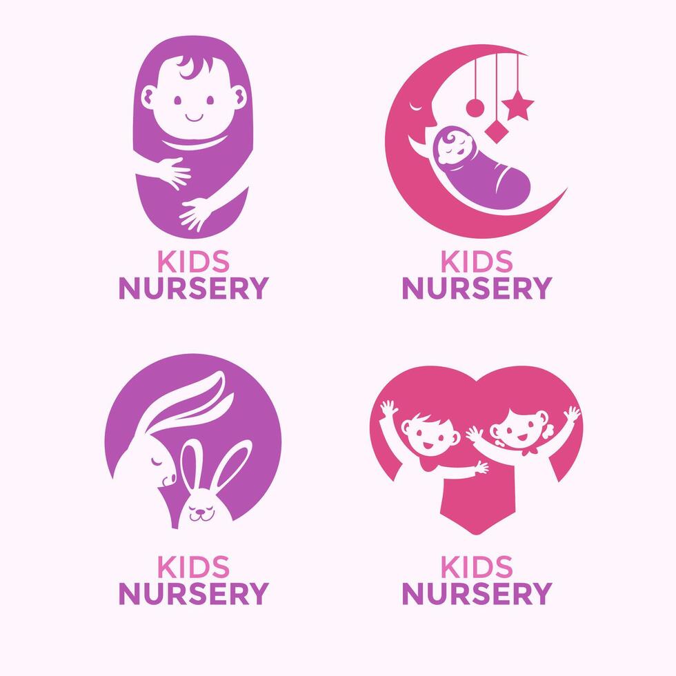 Set of Emblem Design Templates for Nursery and Baby Care Centers vector