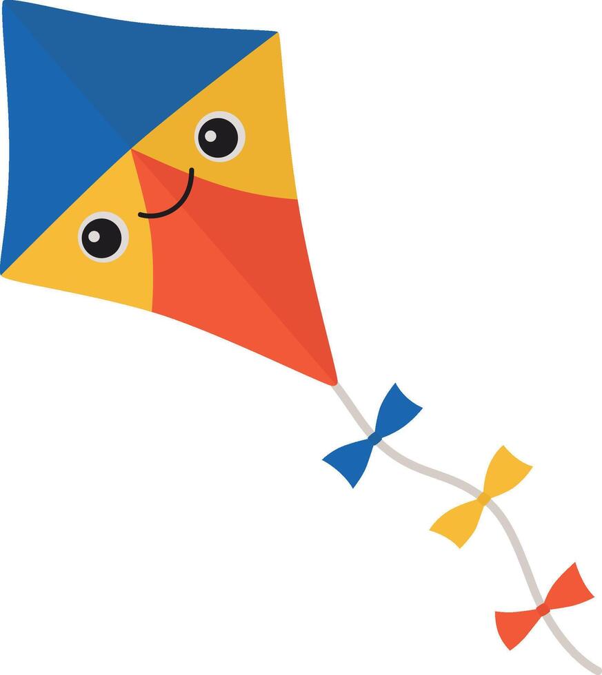 Cute kite with smiling face vector