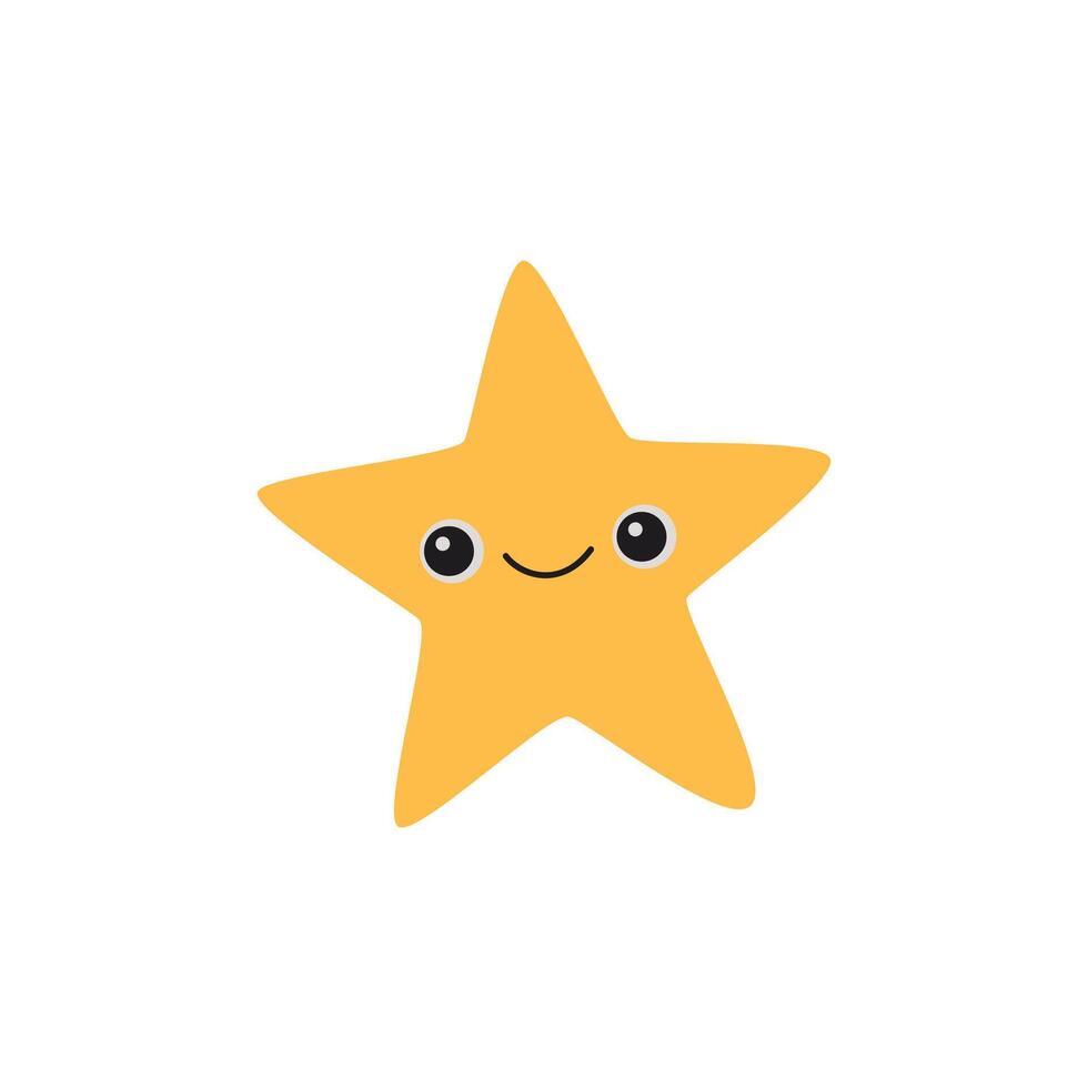 Cute star with smiling face vector