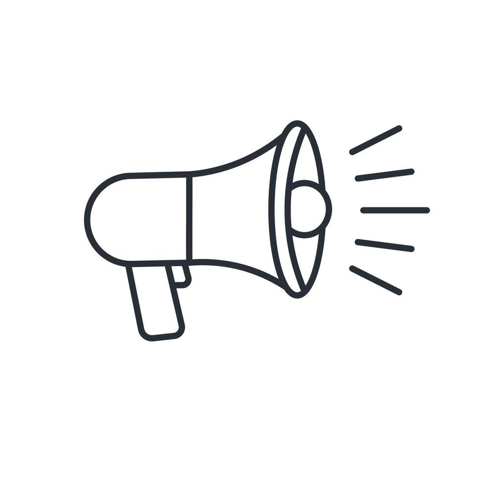 Speaker line icon. Megaphone Loudspeaker icon. vector