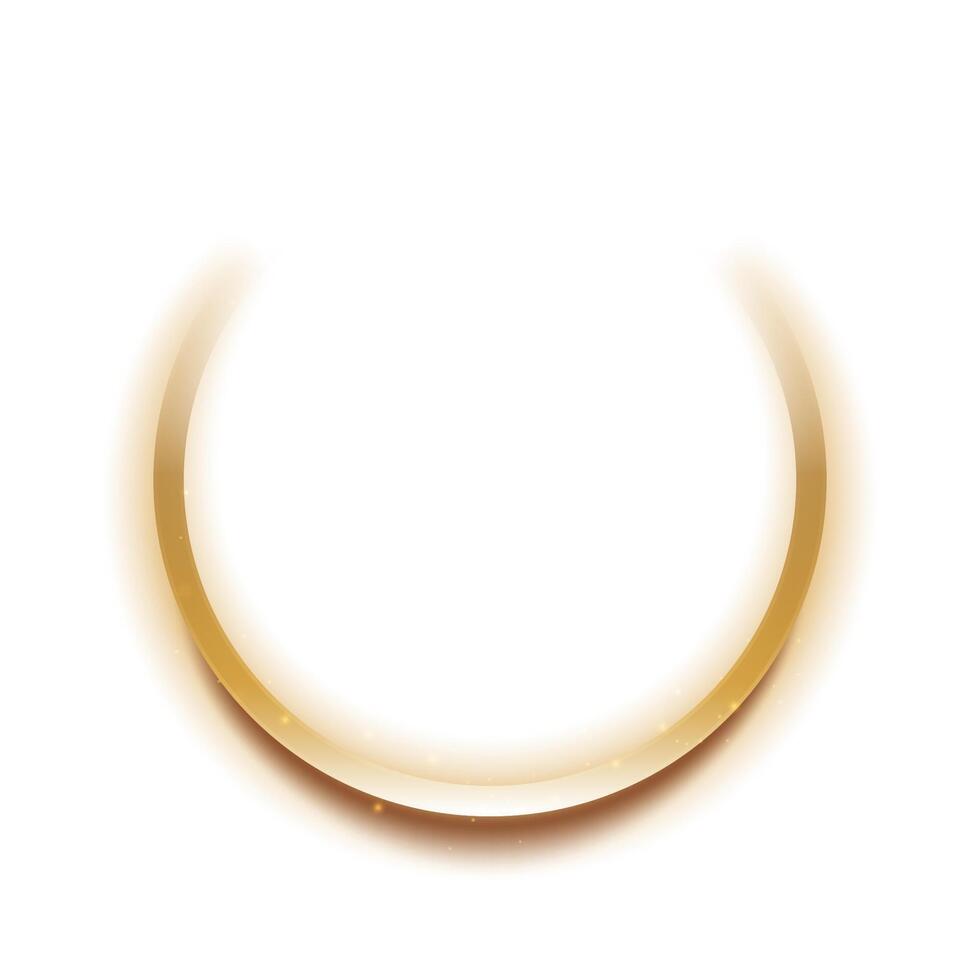 Golden Ring Frame with Sparks Isolated on White Background vector