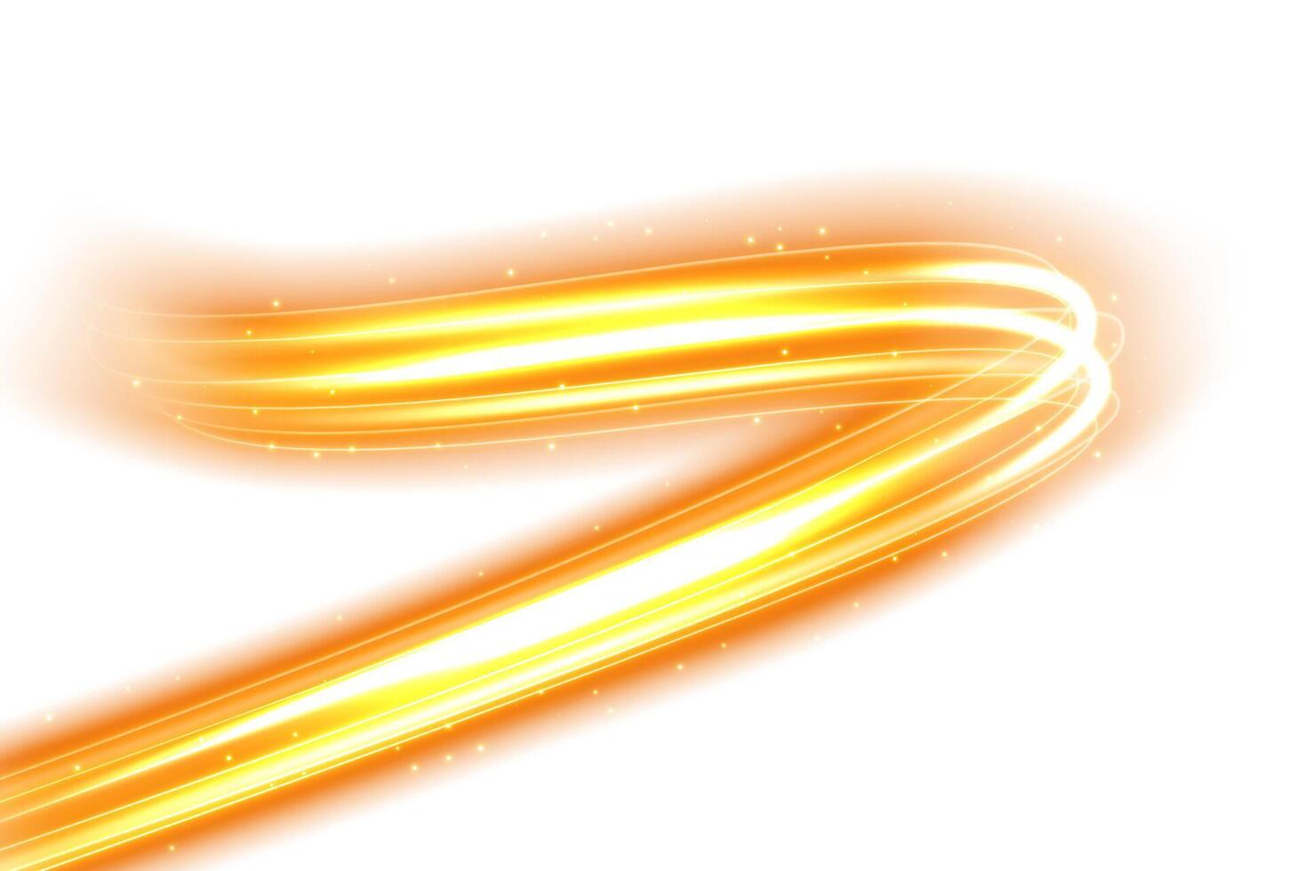 Abstract Gold Wavy Line of Light Isolated on White Background vector