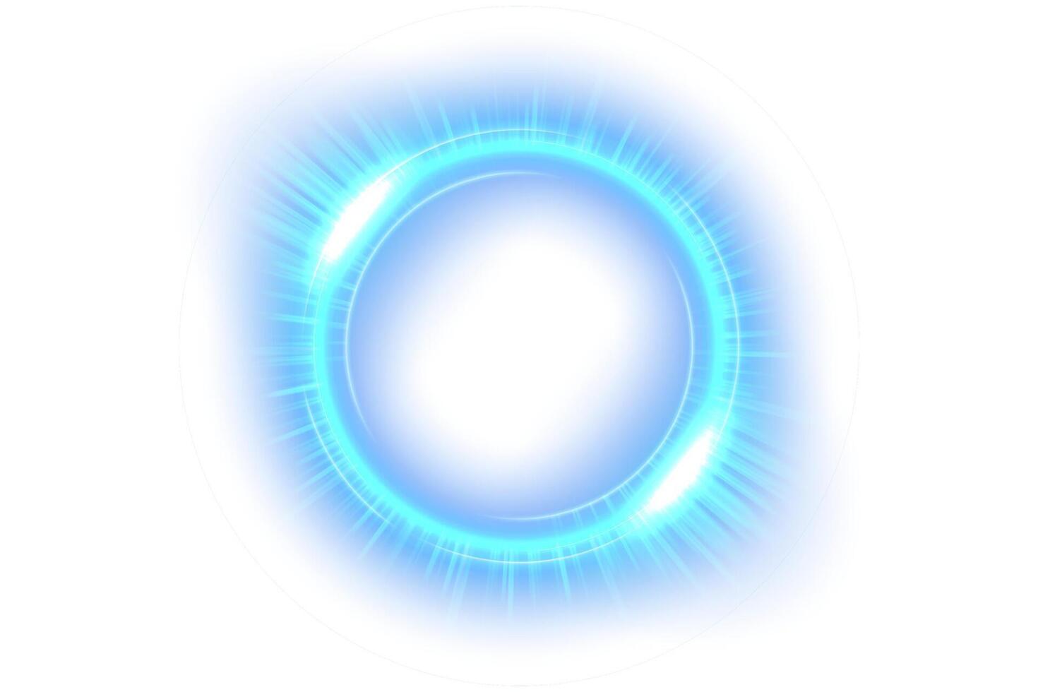 Blue Ring Light Effect Isolated on White Background vector