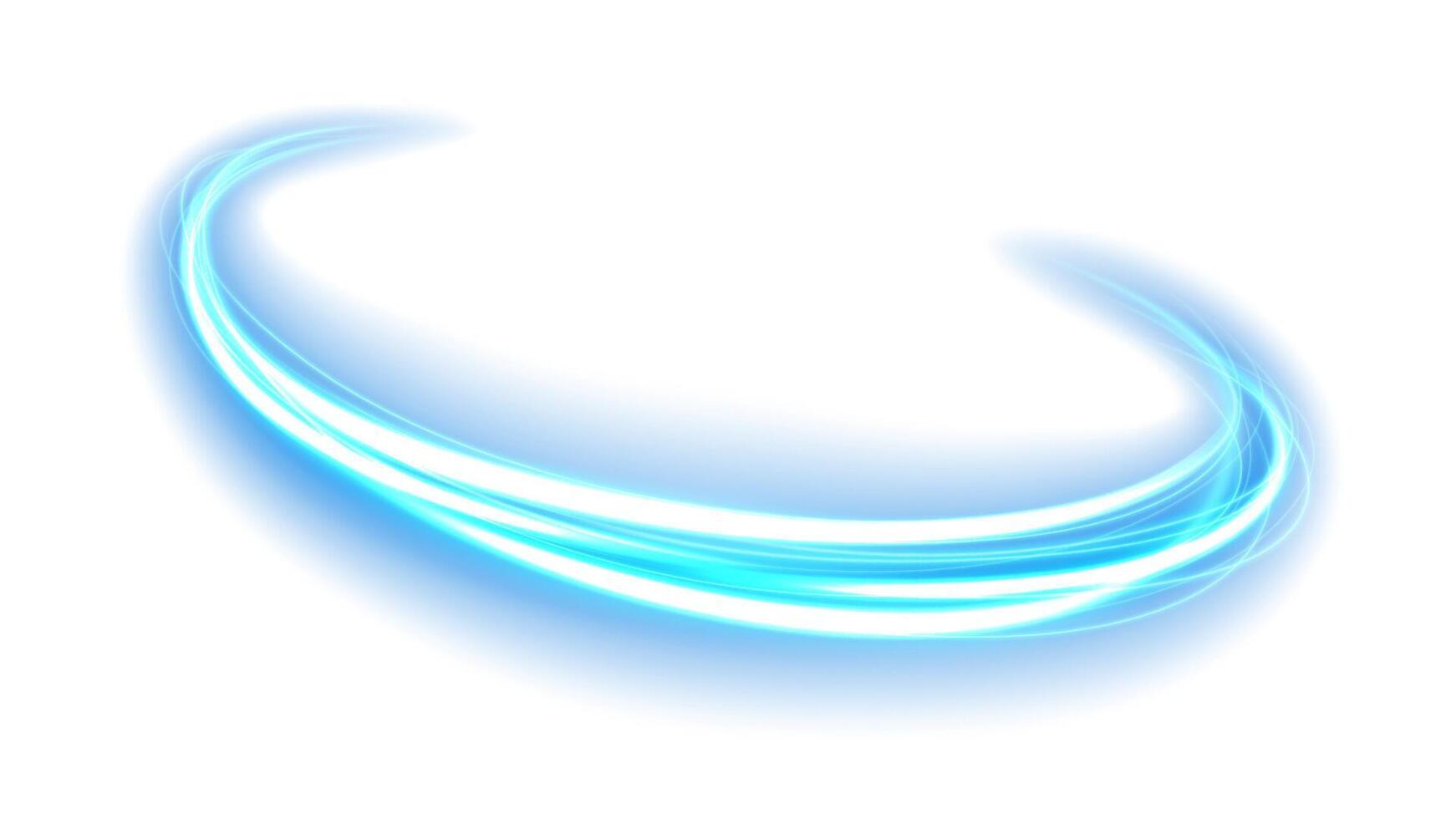 Abstract Blue Wavy Line of Light Isolated on White Background vector
