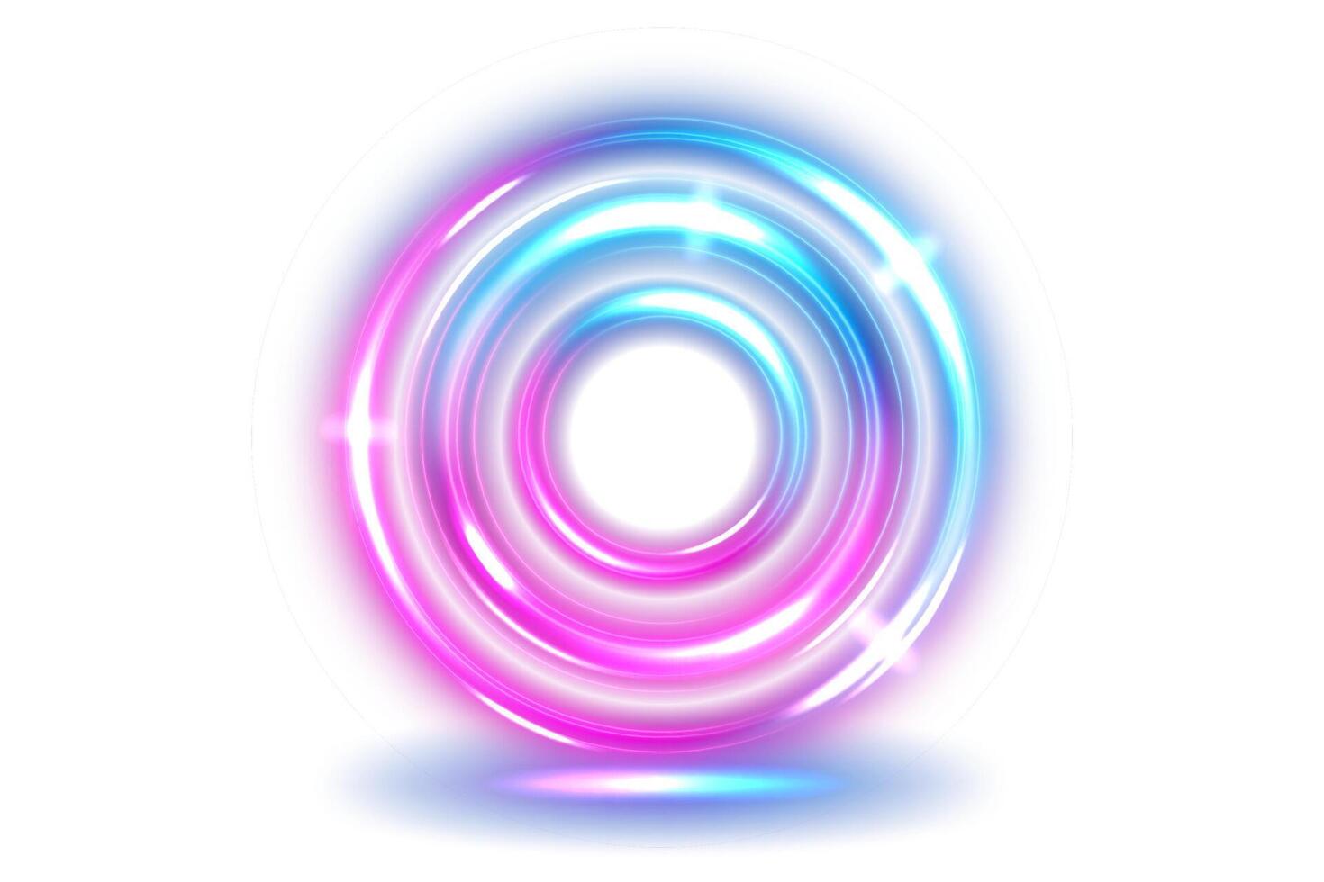 Rounded Gold Blue Light Shiny, Isolated on White Background vector
