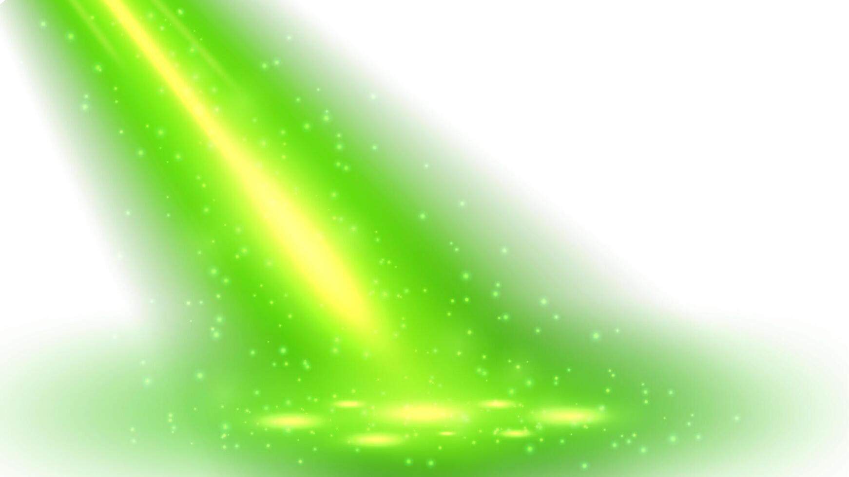Green Magic Spotlight with Particles Isolated on White Background vector