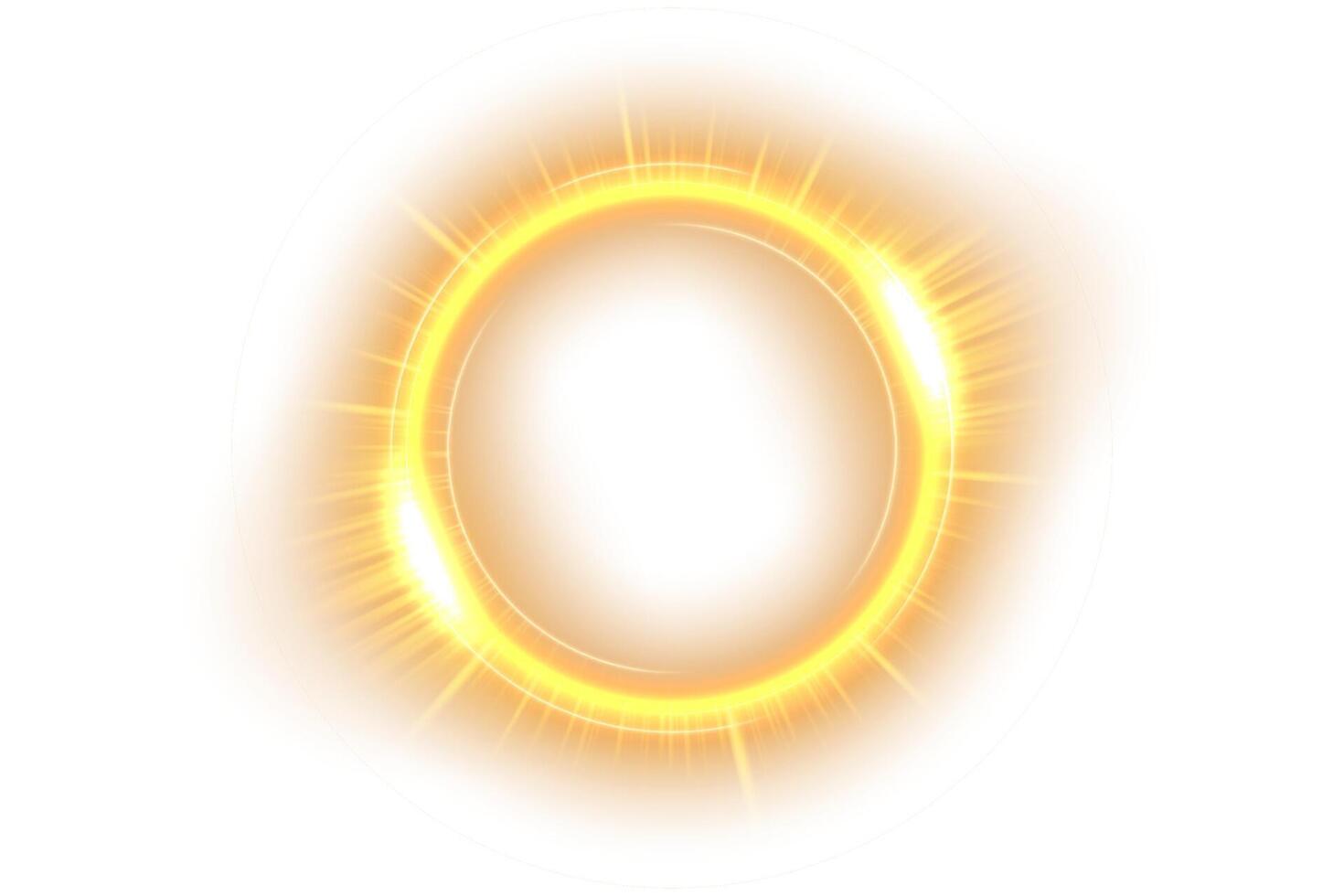 Gold Ring Light Effect Isolated on White Background vector