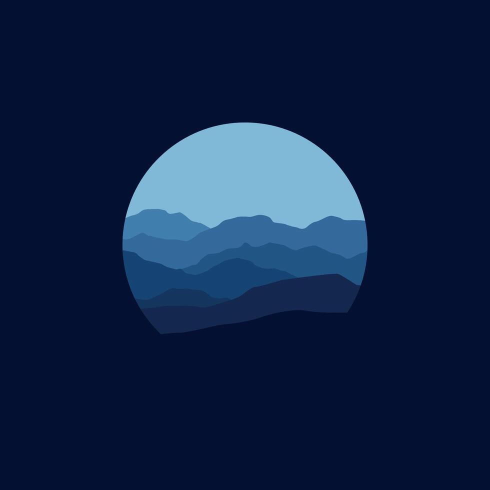 Nature mountains landscape illustration in circle.Nature mountains landscape illustration in circle. vector