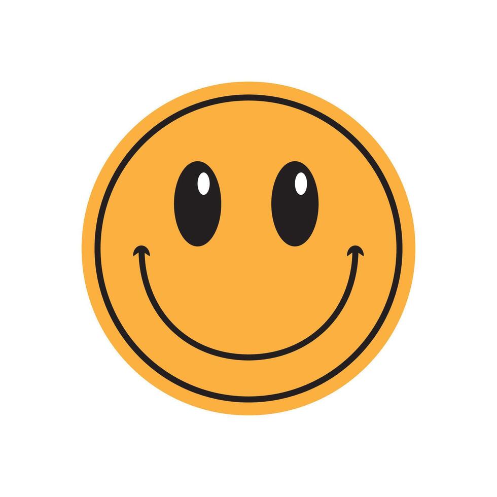 Retro smile sticker, for trendy theme element vector