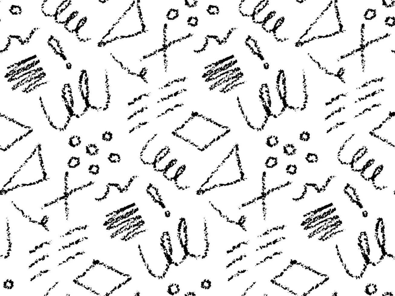 Hand drawn chalk lines, zigzags, waves, arrow seamless pattern. charcoal smears. Underline pen set. Doodle crayon style sketch lines. Horizontal wavy strokes with rough edges. vector