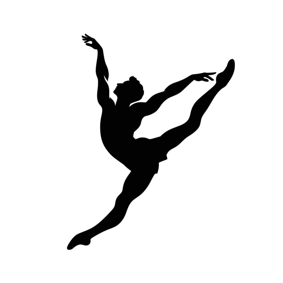 A silhouette of a male ballet dancer vector