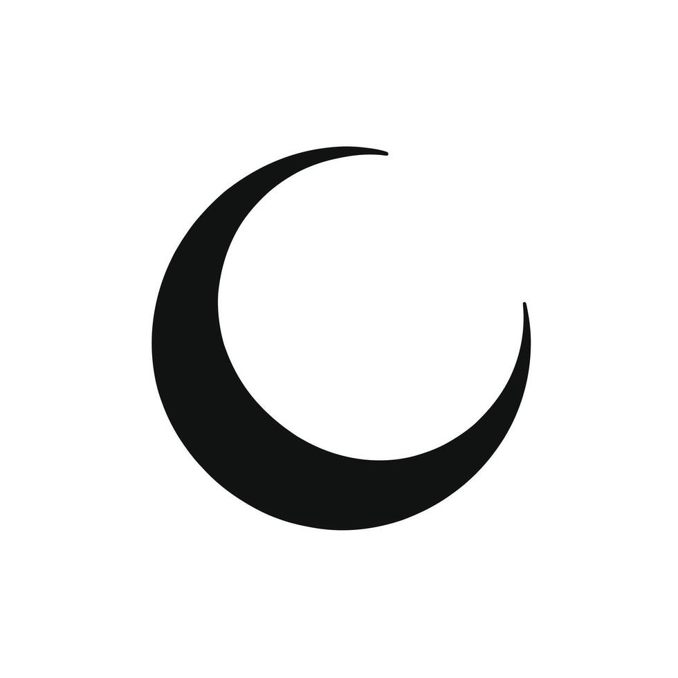 A black and white crescent on a white background vector