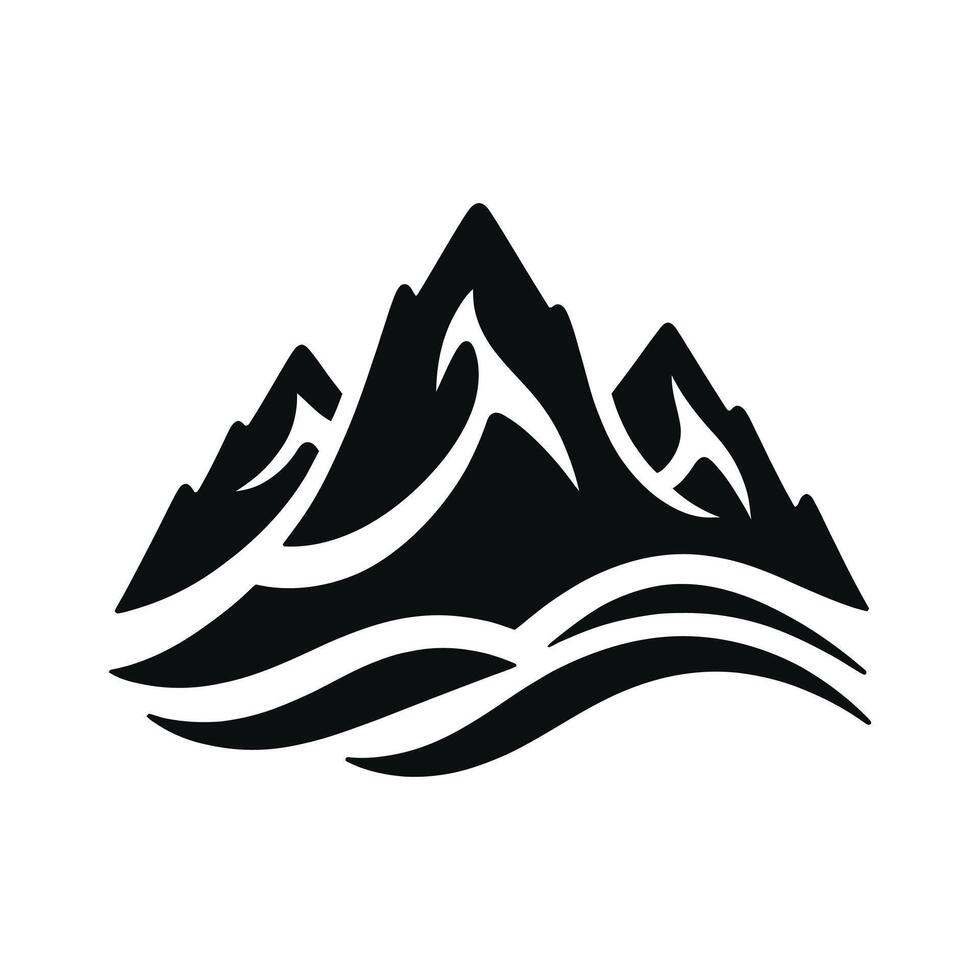 Mountains and waves logo vector