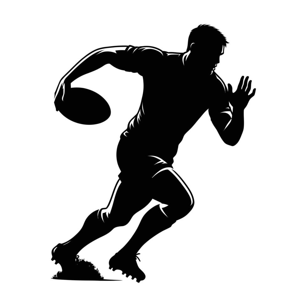 Rugby player silhouette vector