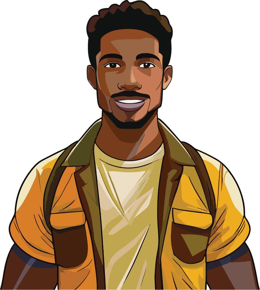 a cartoon man in a yellow shirt vector