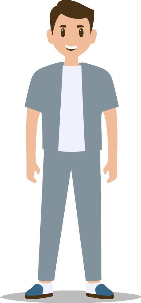 a cartoon man in a gray suit vector