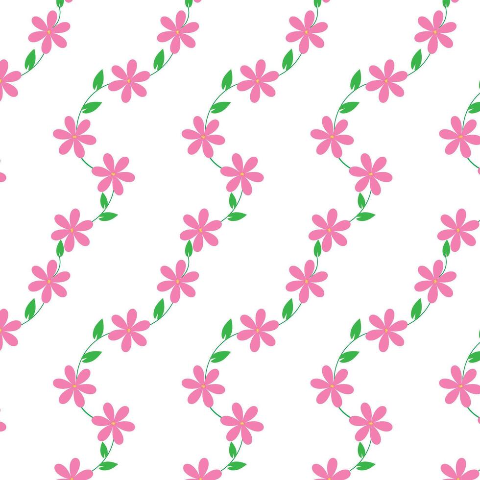 Pink floral wave Pattern cover paper notebook background vector