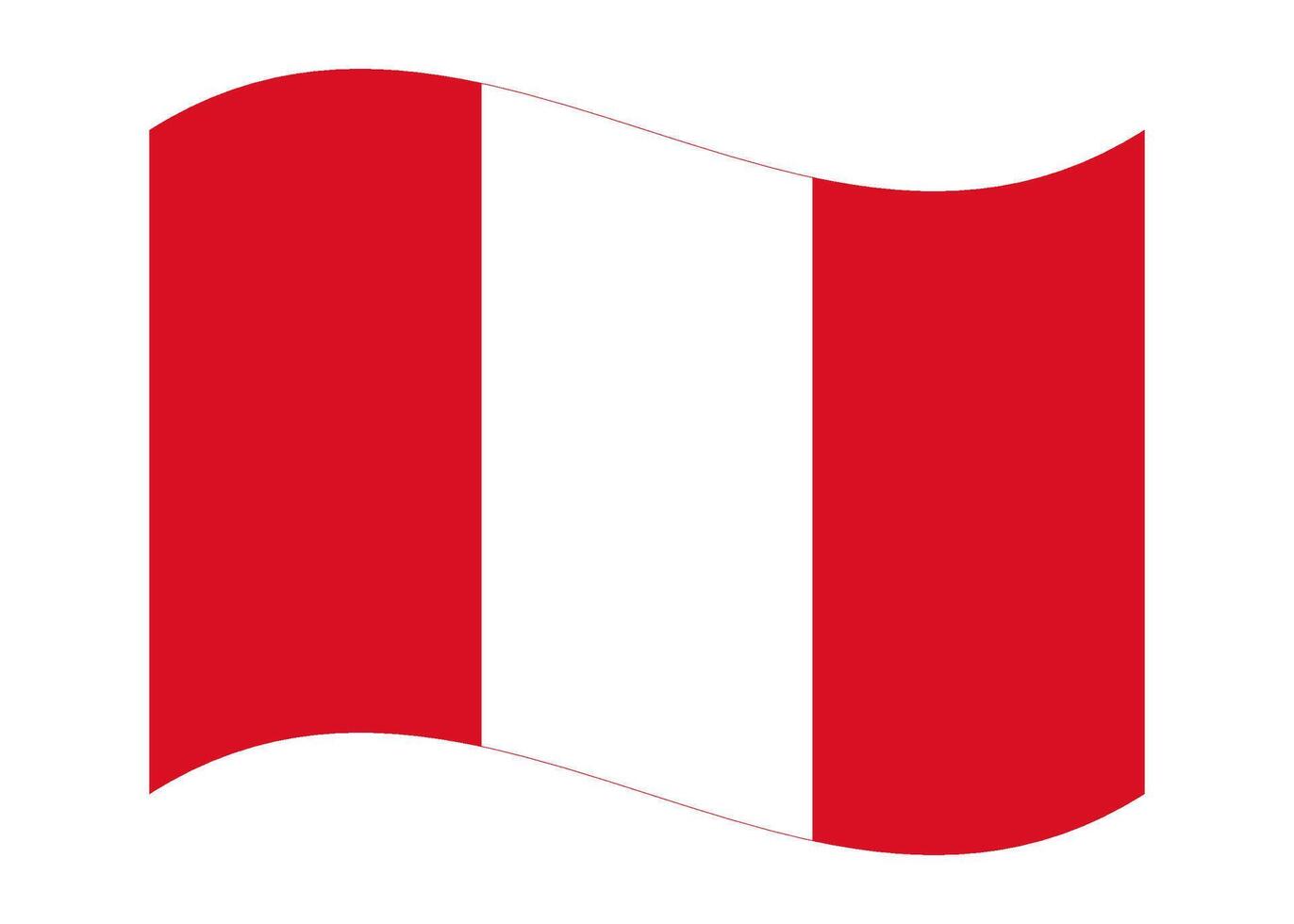 Wavy flag of Peru, isolated on transparent background. Flag of the Republic of Peru vector