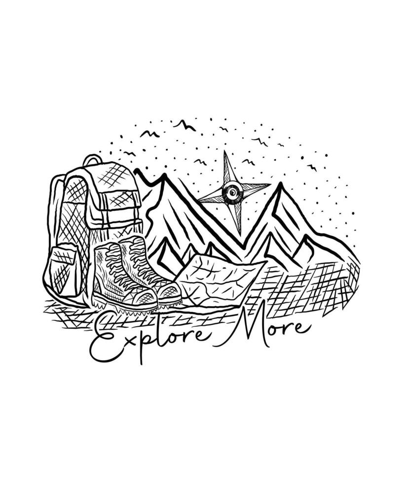 Explore more travel adventure drawing t shirt design vector