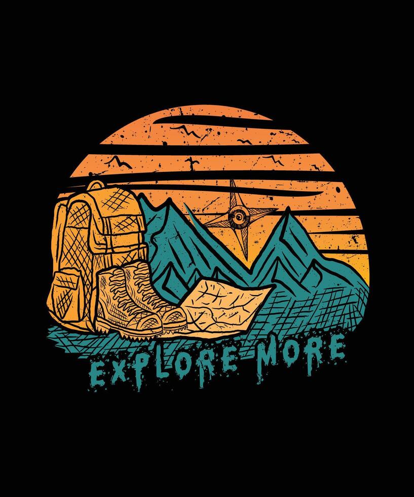 Explore more travel adventure drawing t shirt design illustration vector