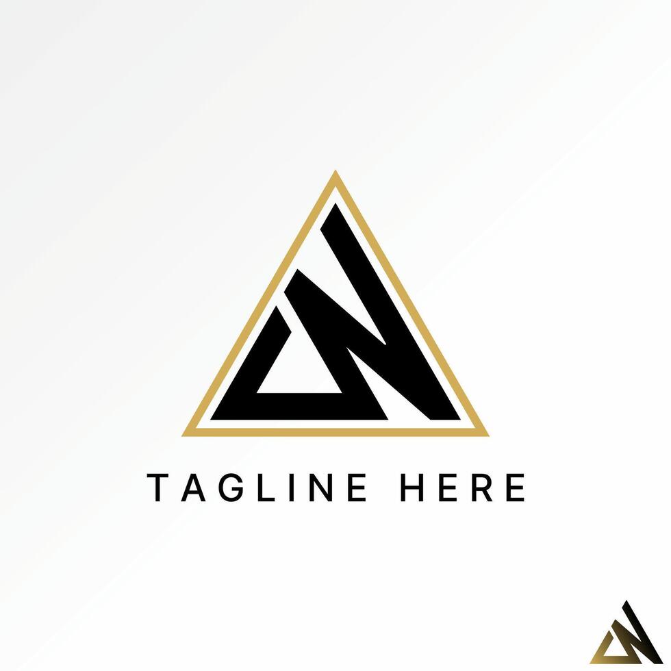 Logo design graphic concept creative abstract premium stock initial CN or DN line sport font on triangle. Related to monogram typography brand vector