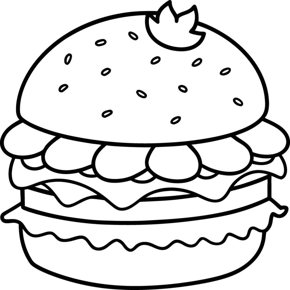 Simple Burger Icon with Layers vector