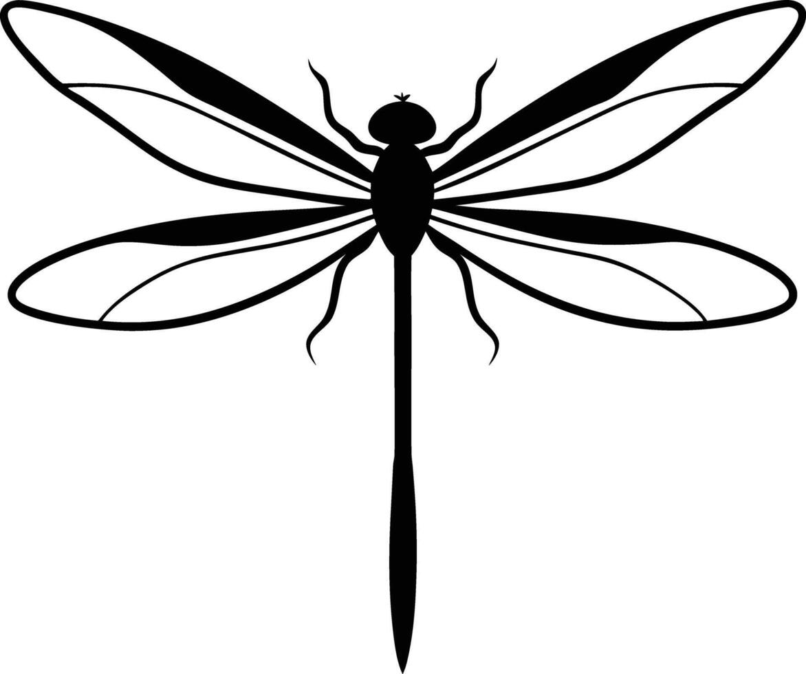 Minimalist Dragonfly Line Art vector