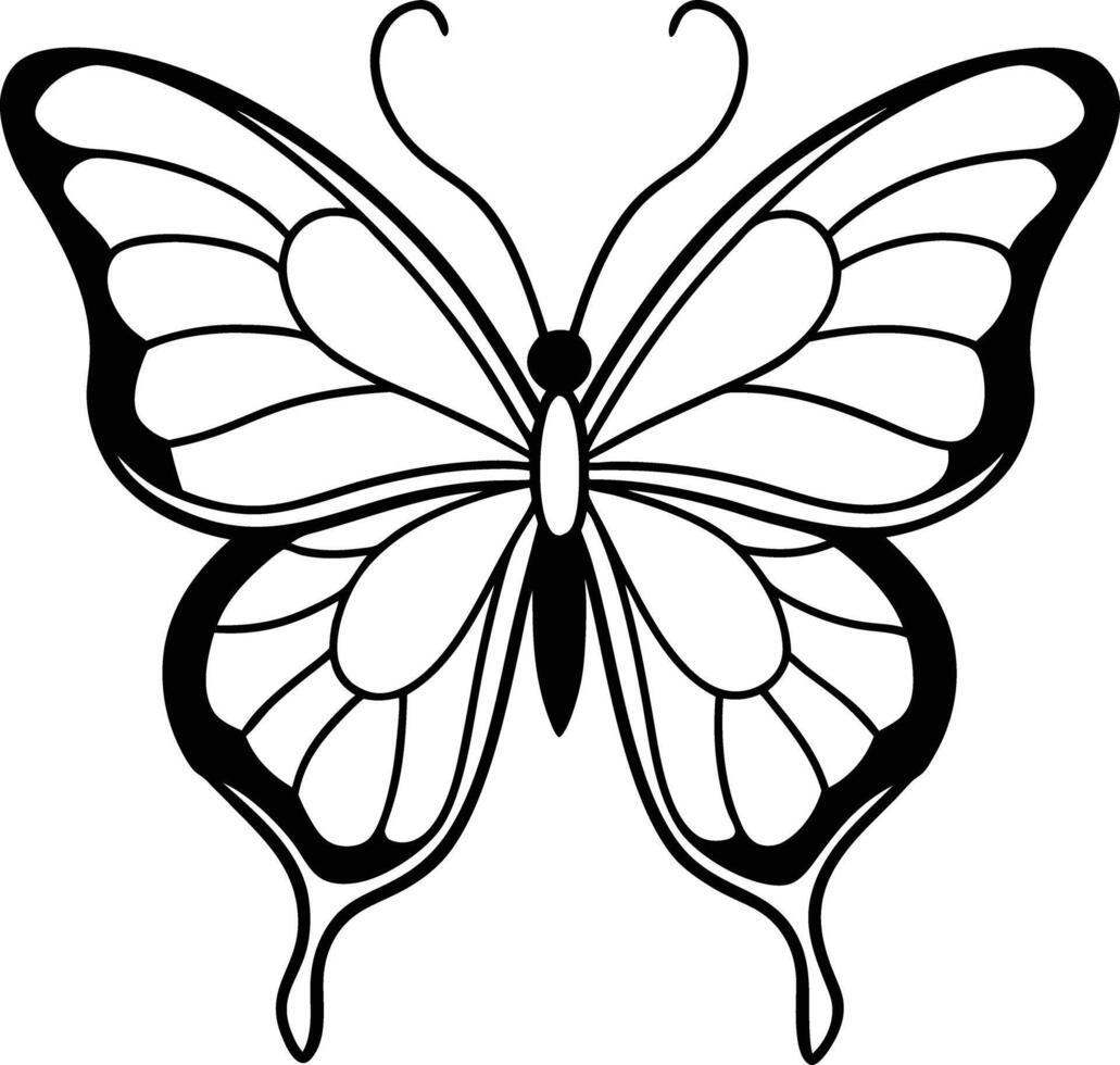 Artistic Butterfly Contour vector