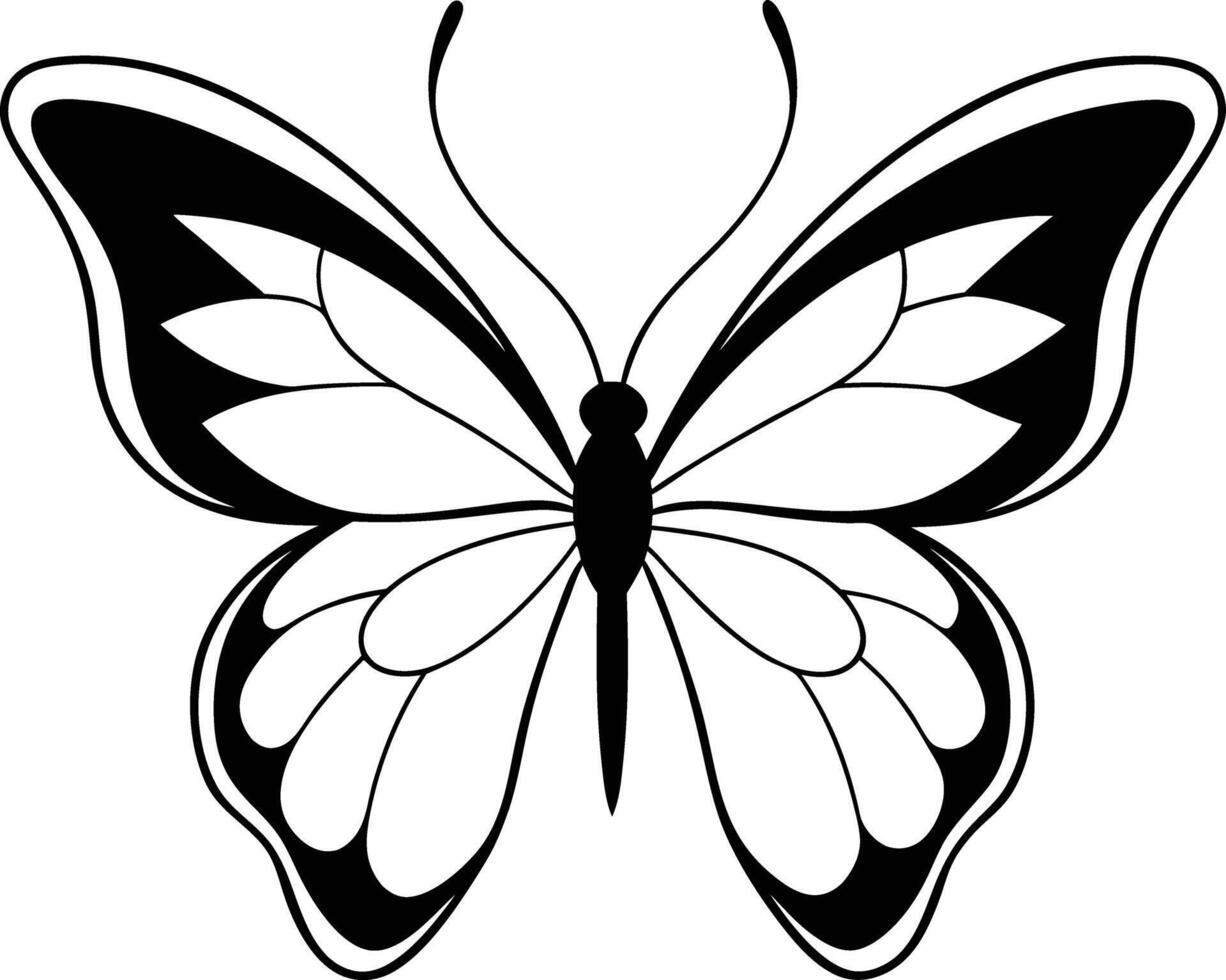 Intricate Butterfly Contour vector