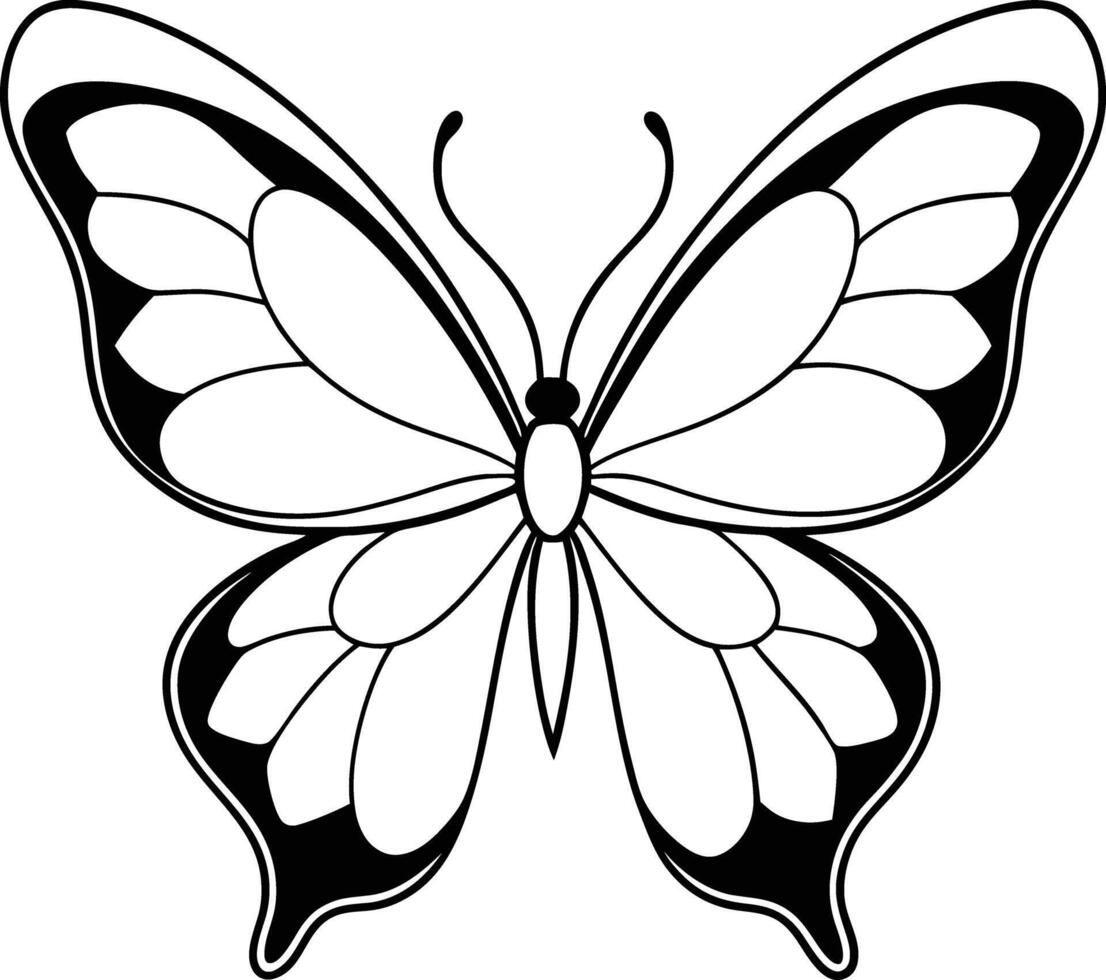 Simple Butterfly Linework vector