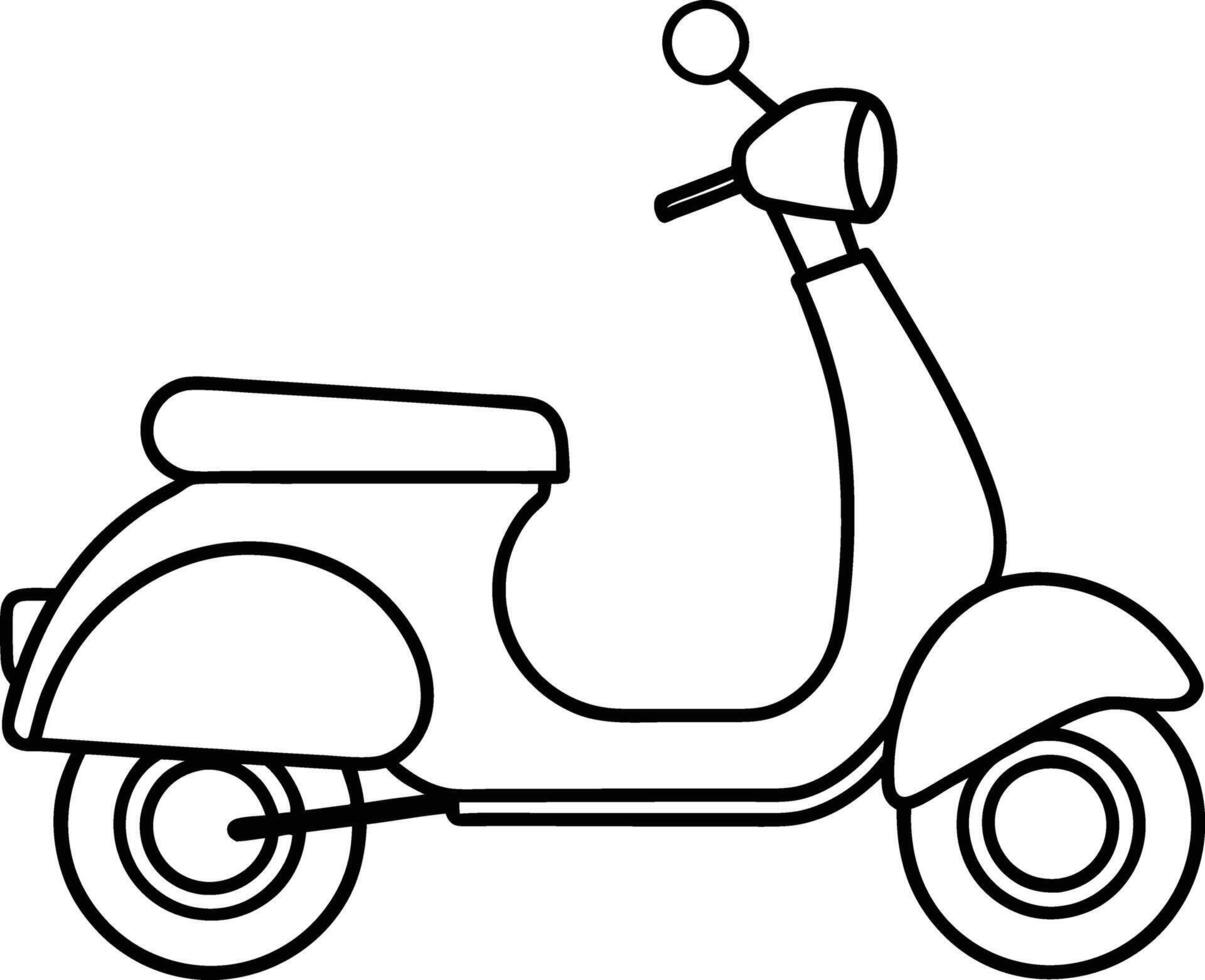 Classic Scooter Side View vector