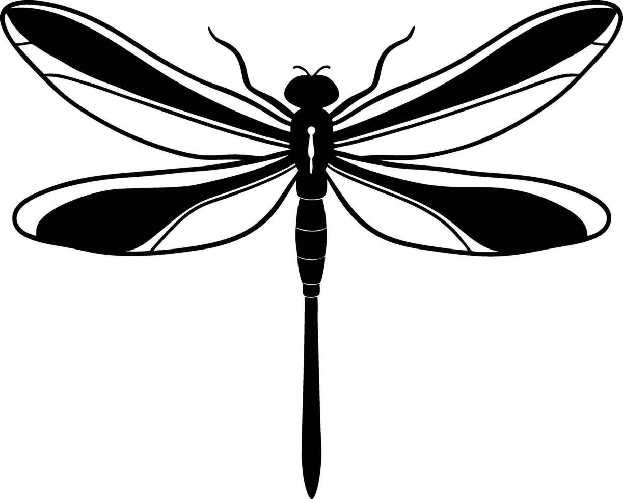 Graceful Dragonfly Silhouette vector