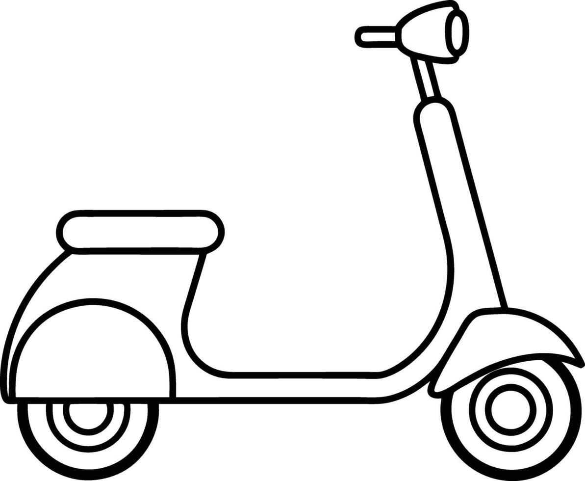 Classic Moped Side View vector