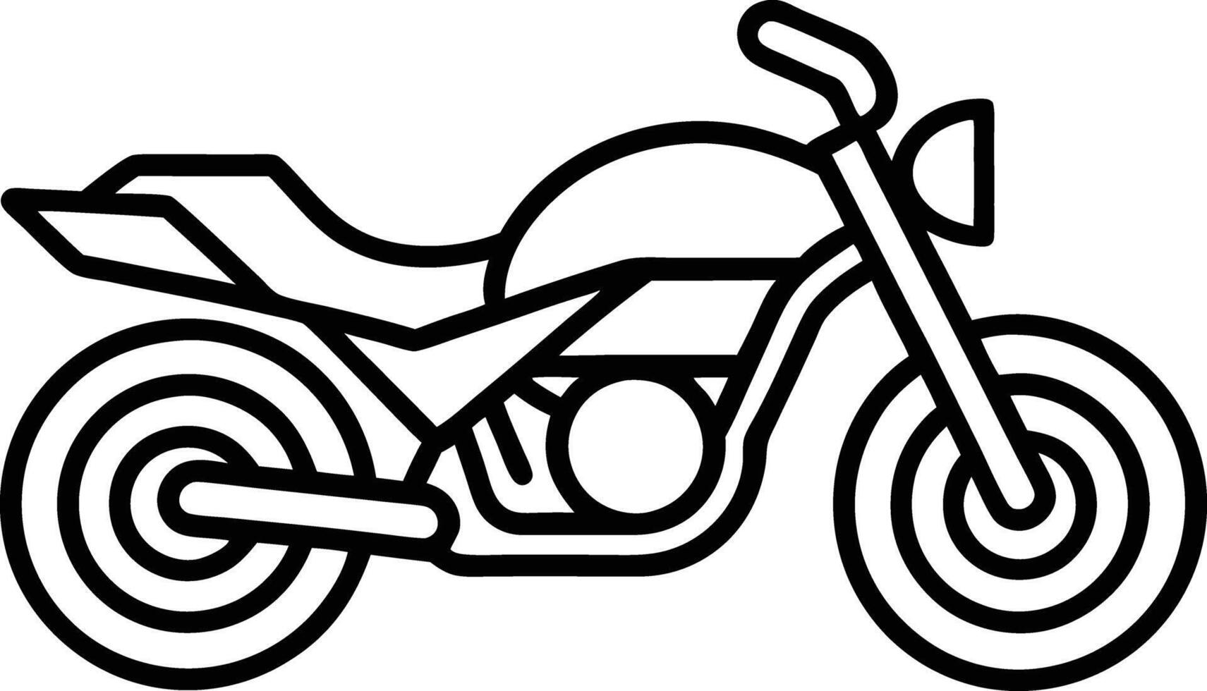 Detailed Motorcycle Line Drawing vector
