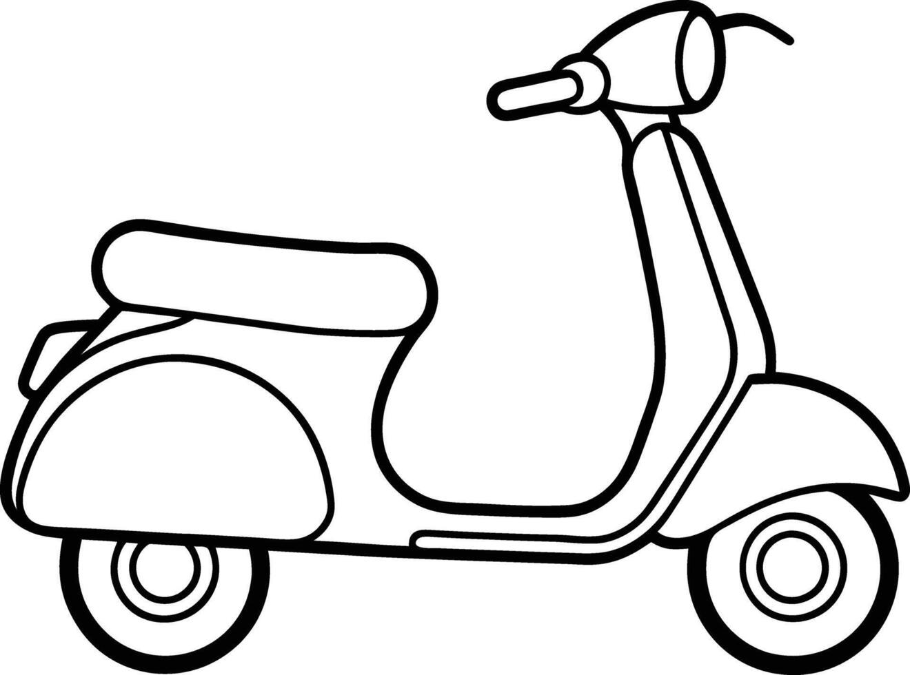 Stylish Two-Wheeler Outline vector