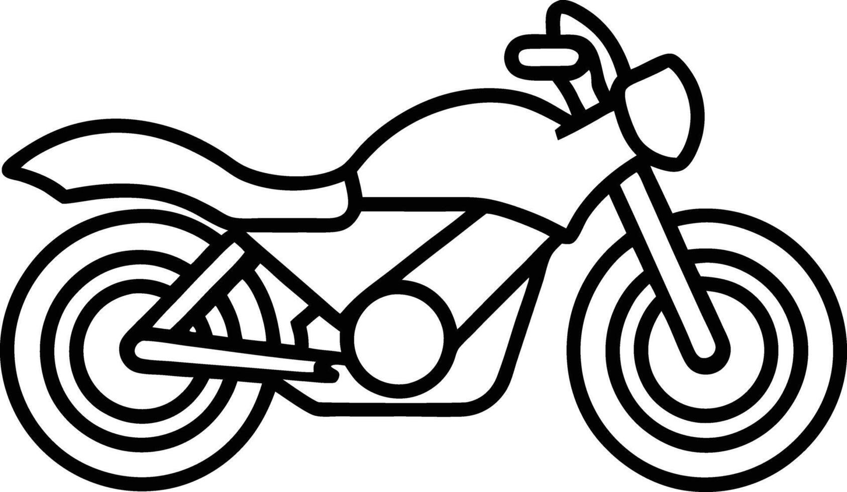 Simple Motorbike Contour Drawing vector