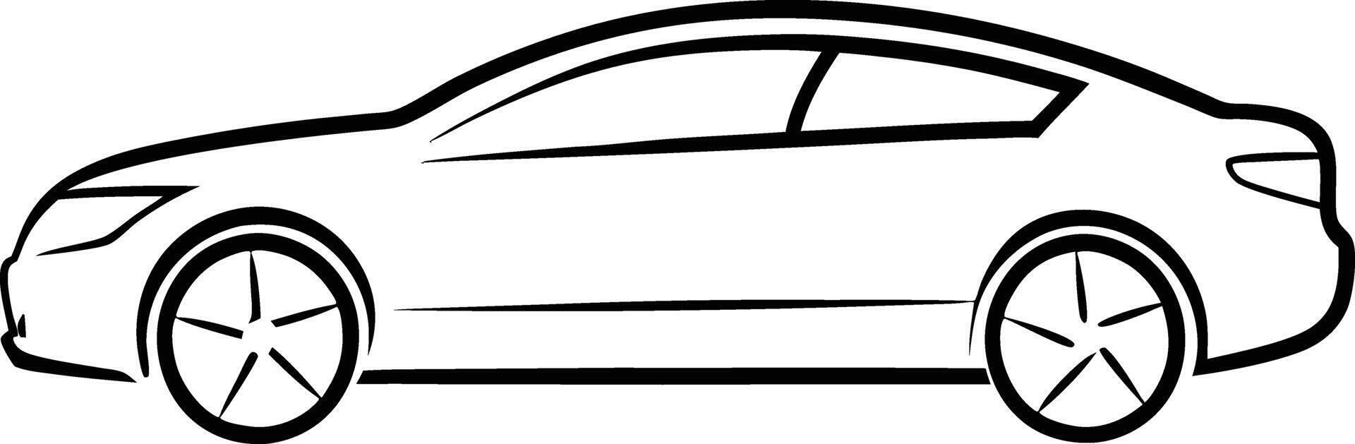 Speedy Coupe Side View Sketch vector